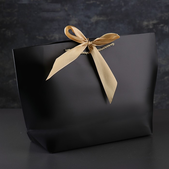 картинка Подарочный пакет с бантом Подарочная коробка для черной икры GRAND CAVIAR